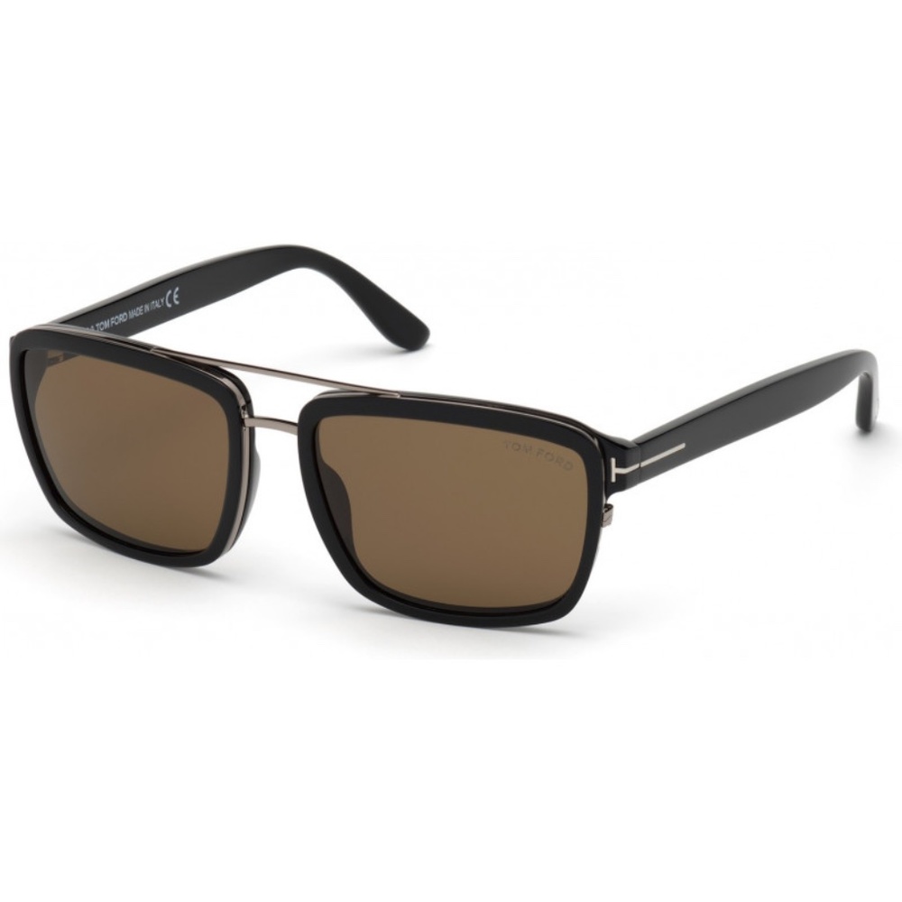Sunglasses Tom Ford FT 0780 Anders 01J Shiny Black/ Roviex Lenses